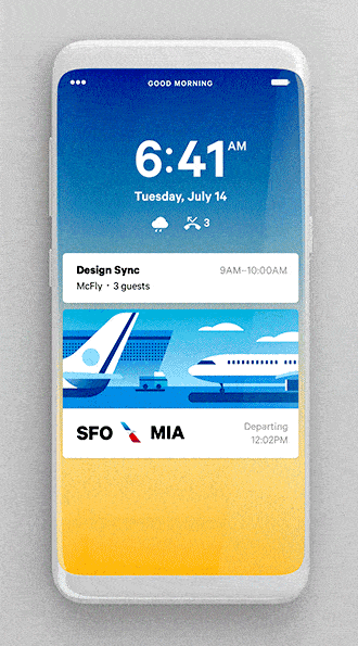 An image of the app concept Lock Screen Calendar, top mobile interaction design of August 2018