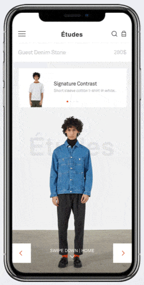 An image of the Études Studio app concept, top mobile interaction design of September 2018