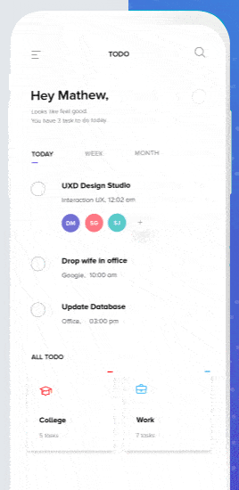 An image of the Task Manager, top mobile interaction design of September 2018