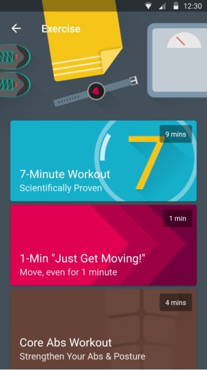 A screenshot from the Fabulous app encouraging users to get in a few minutes of exercise.