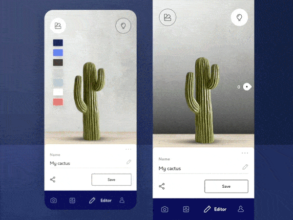 An image of the Photo Editor app concept, top mobile interaction design of Spring 2019