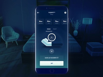 An image of the Sleep Number app concept, top mobile interaction design of Summer 2019