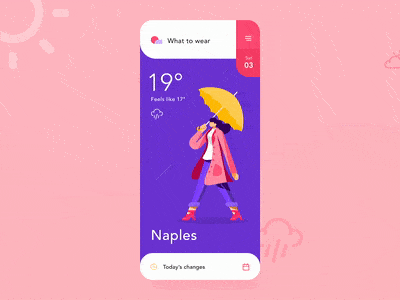 An image of the Weather iOS App Interaction, top mobile interaction design of Summer 2019